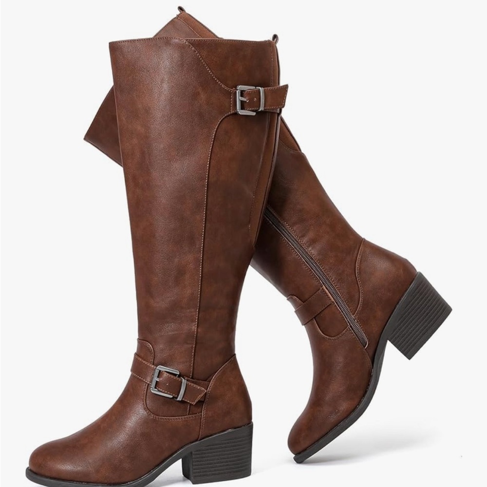 Luoika Women's Extra Wide Calf Knee High Boots, Wide Width Winter Tall Boots8.5W - Picture 2 of 4